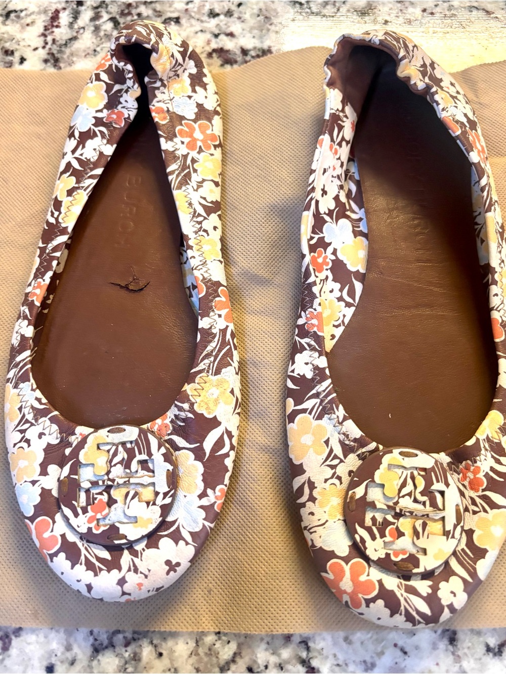 Tory Burch rare stunning Floral Ballet Flats